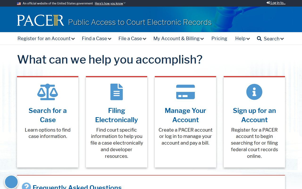 Menifee County criminal court cases federal PACER search