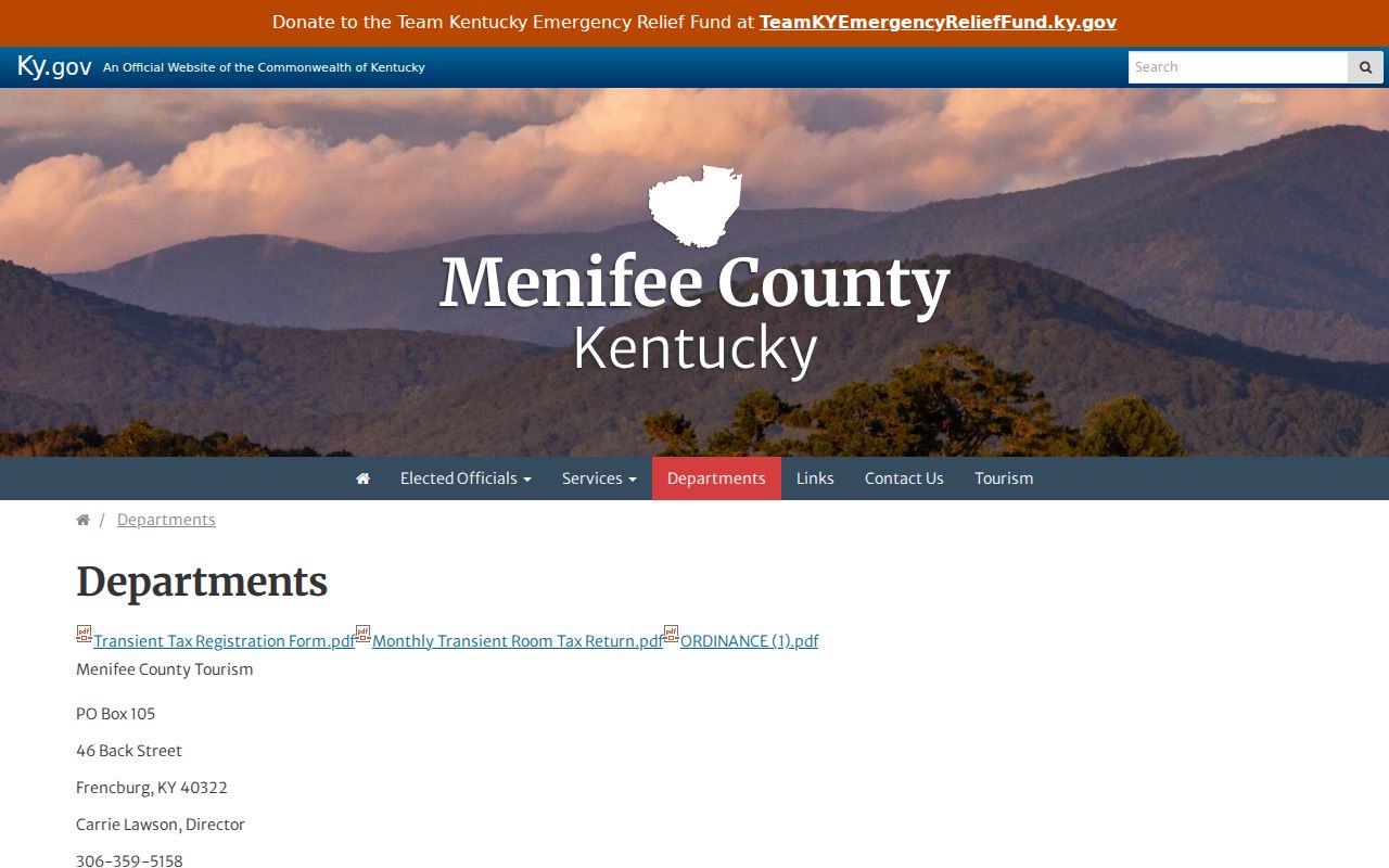 Frenchburg criminal records routing through Menifee County departments