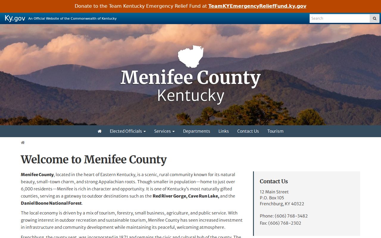 Official Menifee County criminal history government page